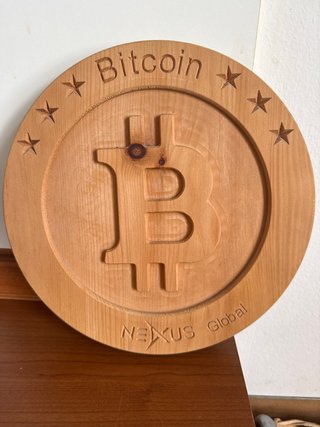 Piatto Decorativo in Legno Bitcoin