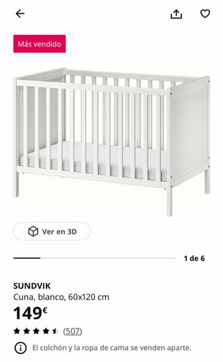 Cuna IKEA Sundvik Blanca