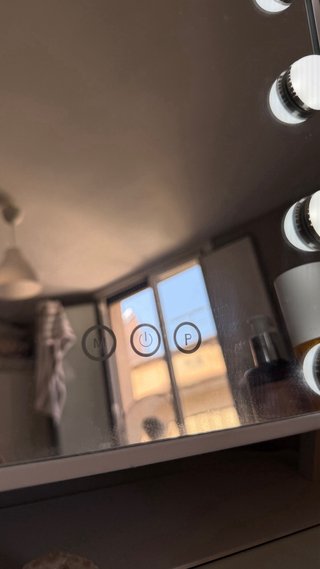 Espejo Maquillaje LED Blanco y Dorado