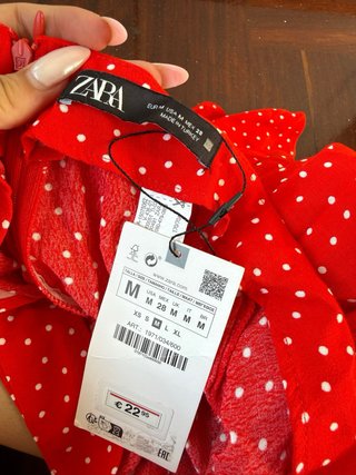 Falda pantalón roja lunares M