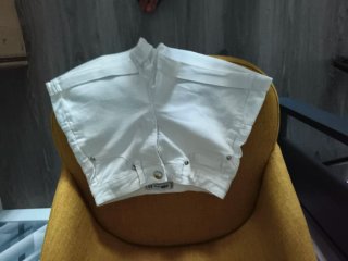 Pantalón corto vaquero elástico blanco Talla XS