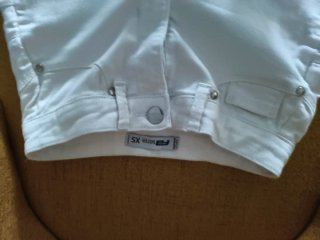 Pantalón corto vaquero elástico blanco Talla XS