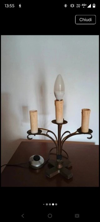 Lampada da tavolo con 3 candele