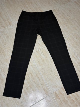 Pantalón traje Zara cuadros negro/gris