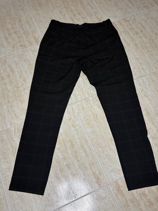Pantalón traje Zara cuadros negro/gris