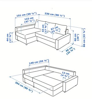 Sofá Cama Chaise Longue Gris Friheten Ikea