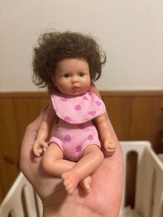 Mini Bebé Silicona Rosa Corazones