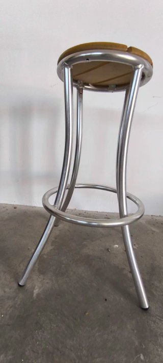 10 Taburetes de Bar, Madera y Aluminio
