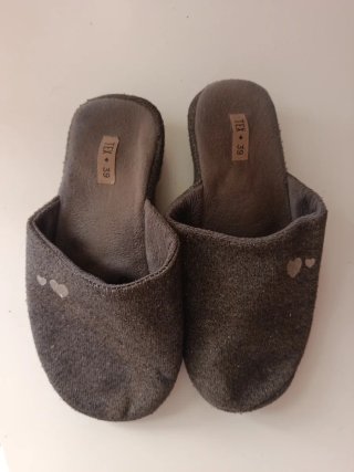 Pantuflas casa grises talla 39