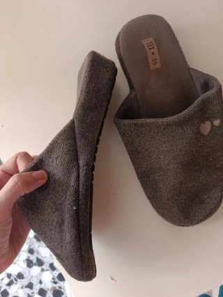 Pantuflas casa grises talla 39