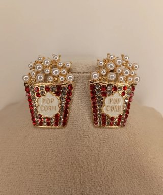 Pendientes Retro Perlas y zirkonias Resin y Acero