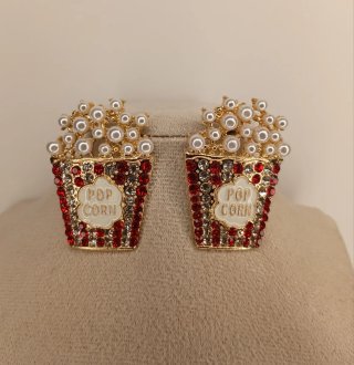 Pendientes Retro Perlas y zirkonias Resin y Acero