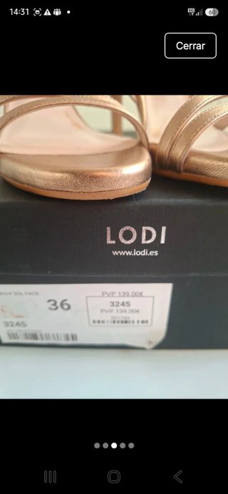 Sandalias LODI doradas talla 36 sin estrenar