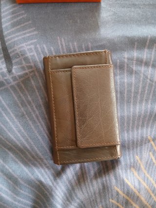 Cartera/Llavero Pielini Piel Auténtica Marrón