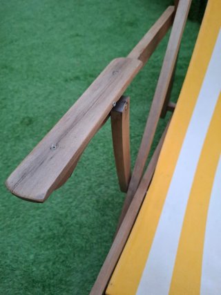 Hamaca plegable vintage rayas blancas y amarillas