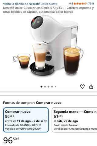 Cafetera Dolce Gusto Genio S Automática