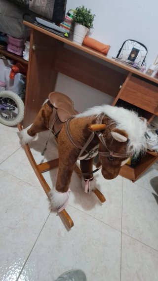 Caballo Mecedora Marrón Peluche
