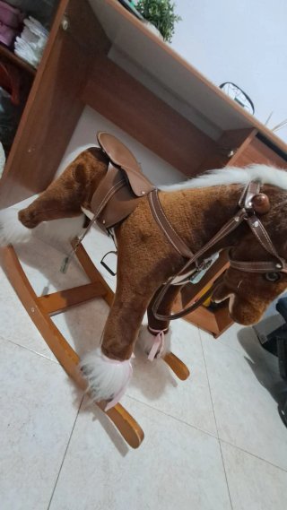 Caballo Mecedora Marrón Peluche