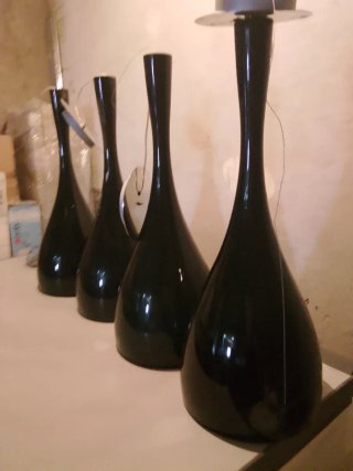Lámparas colgantes negras (4 unidades)