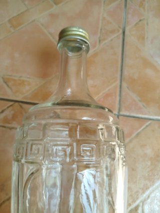Botella antigua cristal decorativa