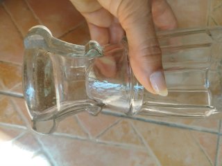 Botella antigua cristal decorativa