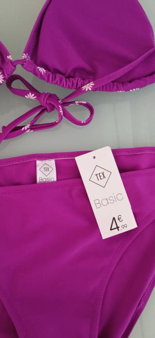 Bikini TEX Basic morado estampado flores