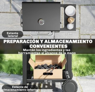 Barbacoa Carbón Portátil Acero Inox