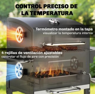 Barbacoa Carbón Portátil Acero Inox