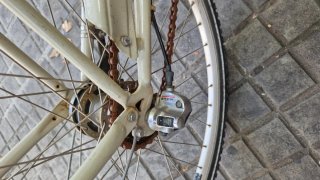 Bicicleta Cruiser con candados y soporte