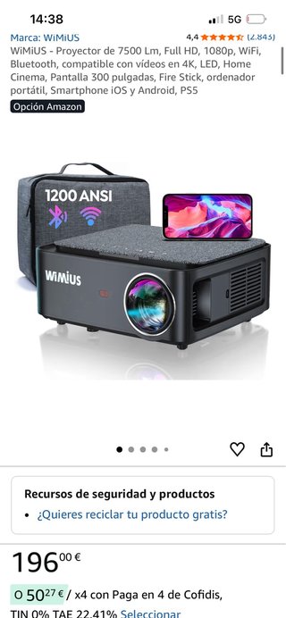 Proyector WIMIUS 1080P Modelo K1