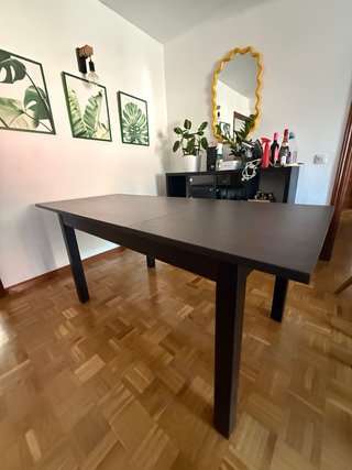 Mesa comedor extensible negra