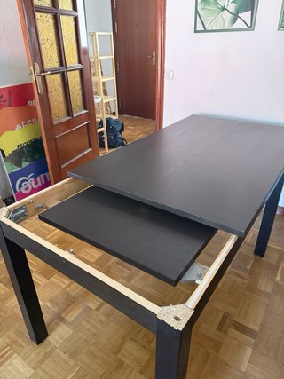 Mesa comedor extensible negra