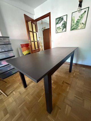 Mesa comedor extensible negra