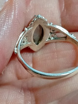 Anillo Plata Ley piedra luna talla 13,5 mm