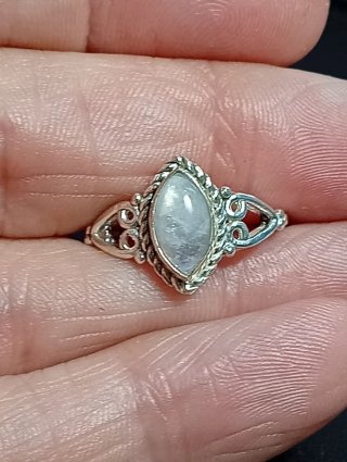 Anillo Plata Ley piedra luna talla 13,5 mm