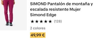 Pantalón Montaña y Escalada Simond Mujer Talla S