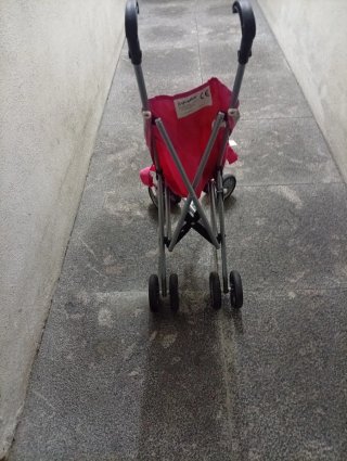 Carrito de paseo rosa y gris