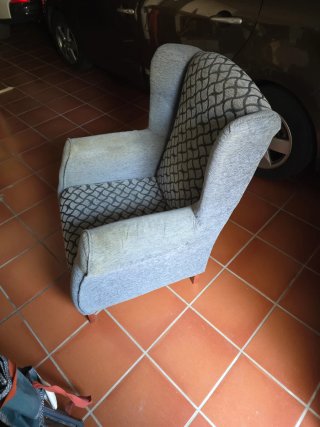 Butaca orejera de tela