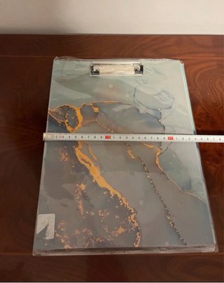 Porta documentos diseño mármol dorado y gris