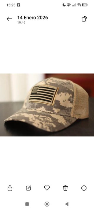 Gorra estilo militar con bandera USA