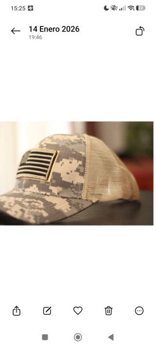 Gorra estilo militar con bandera USA