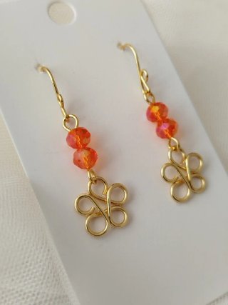 Pendientes filigrana de alambre y cristales