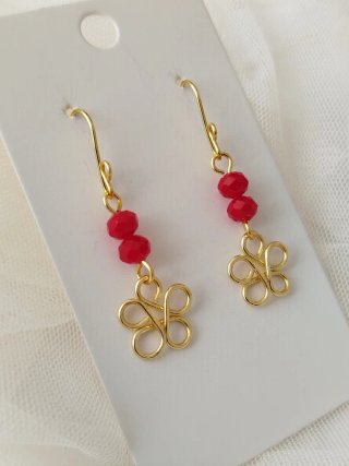 Pendientes filigrana de alambre y cristales