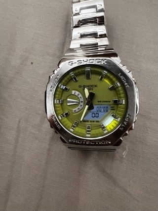 Casio G-Shock Reloj Verde y Plateado