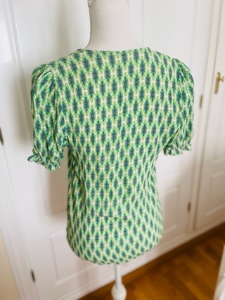 Blusa Top Étnico Botones Nácar
