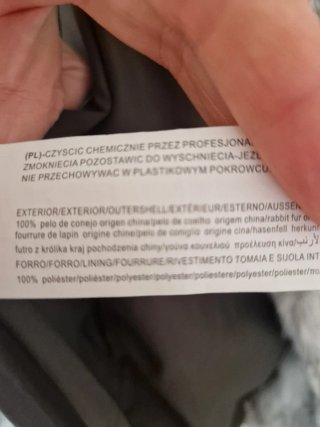 Abrigo Sfera pelo natural gris y blanco Nuevo
