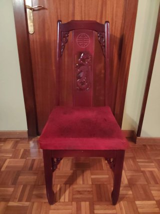 Pie de mesa madera,silla estilo dragón