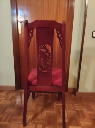 Pie de mesa madera,silla estilo dragón