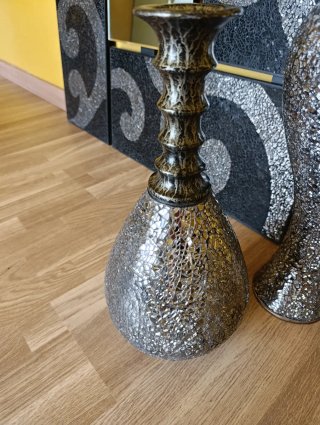 Lote 2 Jarrones Vintage Mosaico Cristal