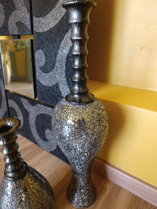 Lote 2 Jarrones Vintage Mosaico Cristal